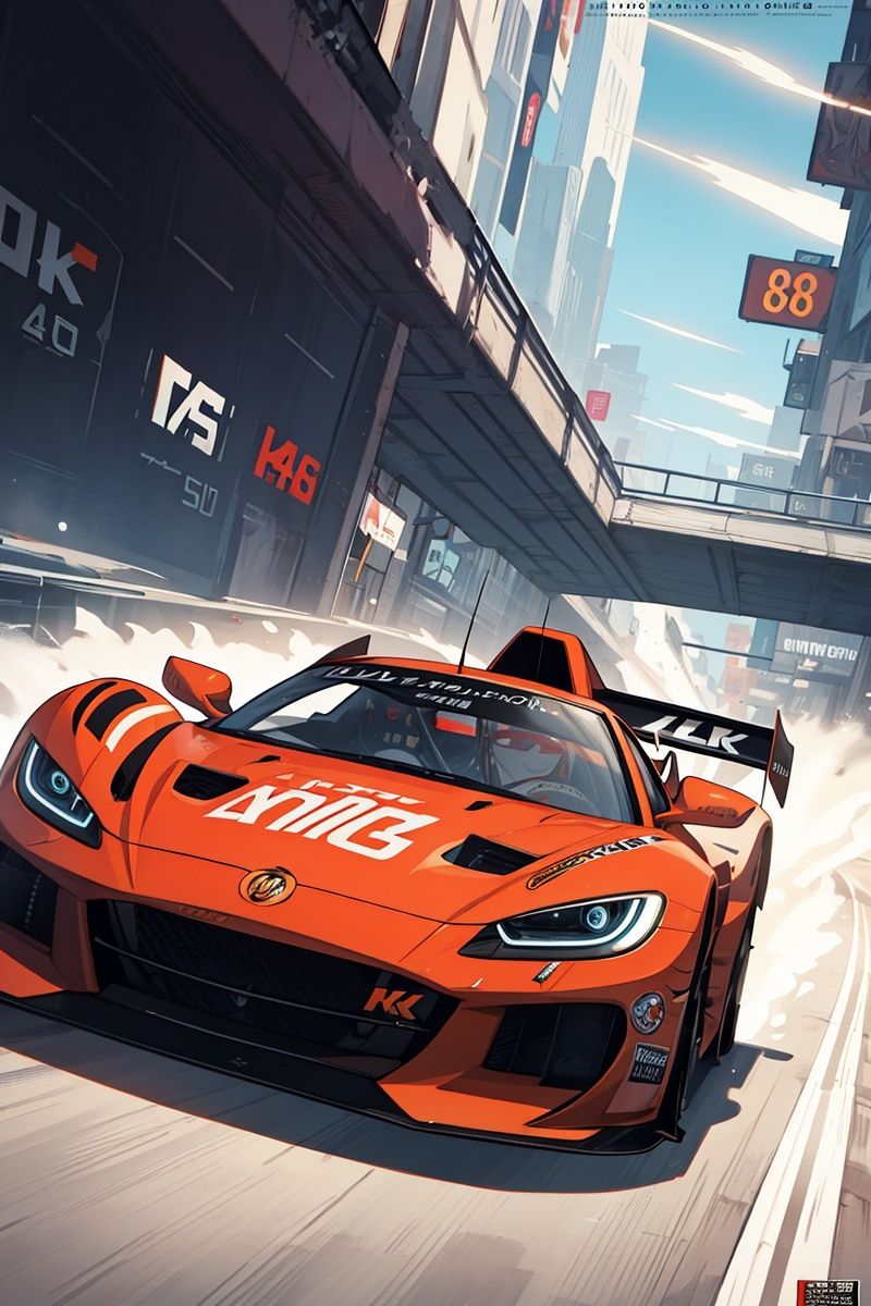Interdimensional car racing with animated drivers, taking place across parallel worlds with reality-bending tracks and high-speed action in vibrant dimensions. This is captured in a stylish format for a magazine cover or poster, with dynamic and super detailed graphics featuring cel shading, art, titles, logos, labels, badges, and a 4K detail post-processing for an atmospheric and ultra-realistic 8K experience. The epic composition and complex details make for a stunning work of graphic design.
