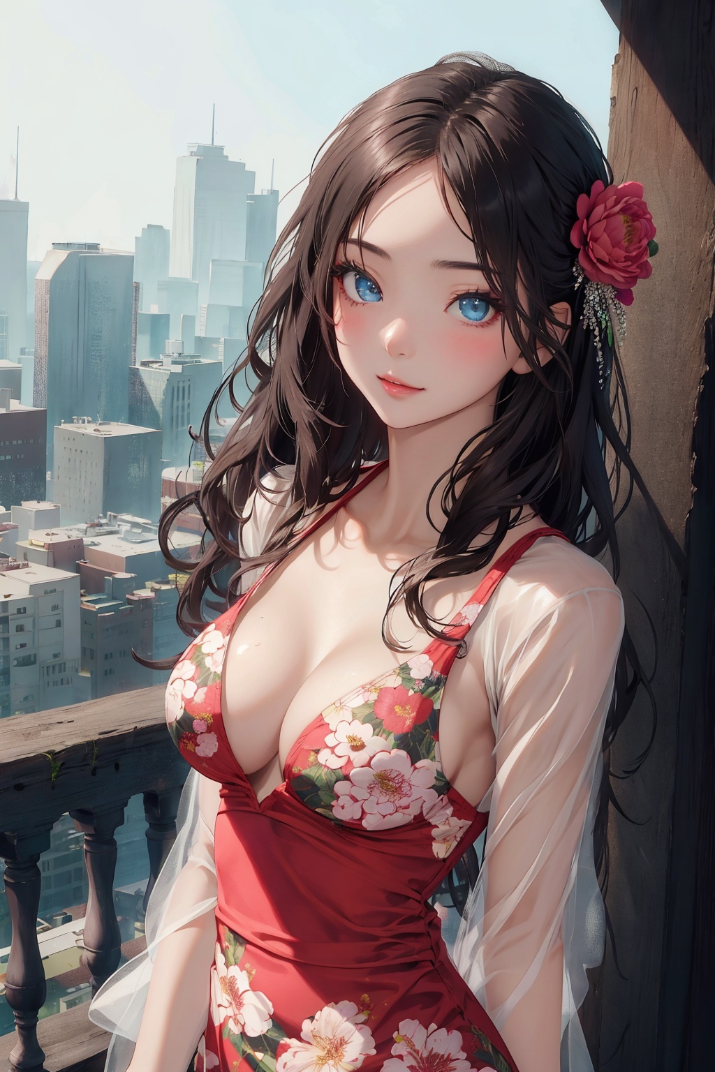 1girl, elegant floral dress, beautiful eyes, upper body, 8k,32k,高清,32