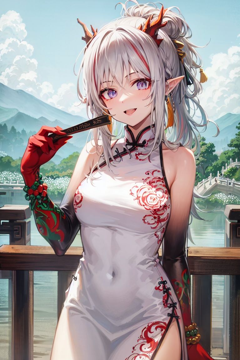 1girl ,cowboy shot,china dress