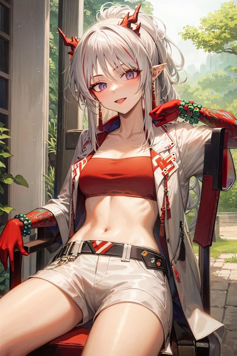 1girl ,cowboy shot,origen,sitting,chair,cross legs