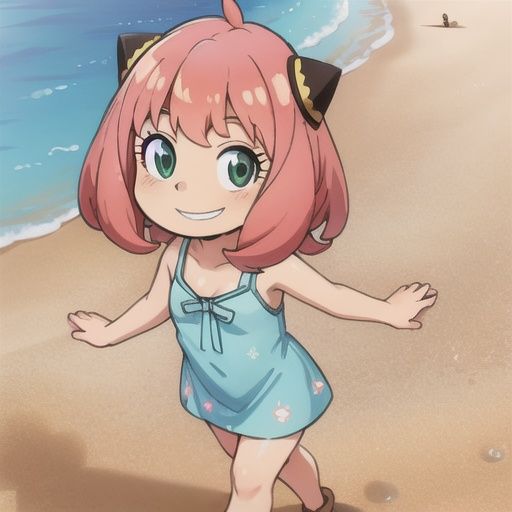 solo wearing a top **** dress,  smiling face,  walking on the beach on Tensor.Art
