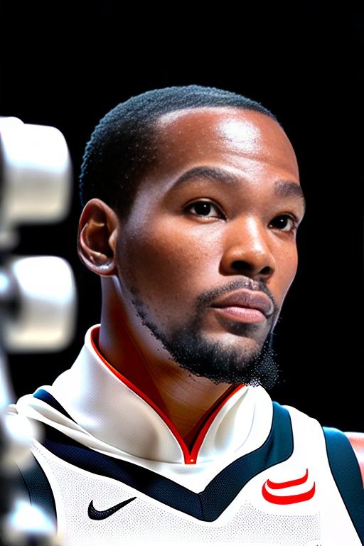best quality, cinematic light,realistic,ultra-detailed,masterpiece:1.5,1man,Kevin_Durant,<lora:KD-000007:0.8>, portrait, Character centered,Looking at the camera,(modelshoot style,analog style,mdrny-v4 style,nousr robot)
