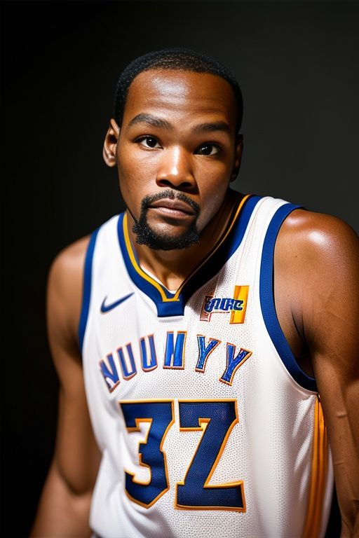 best quality, cinematic light,realistic,ultra-detailed,masterpiece:1.5,1man,Kevin_Durant,<lora:KD-000007:0.6>, portrait, Character centered,Looking at the camera,(modelshoot style,analog style,mdrny-v4 style,nousr robot)