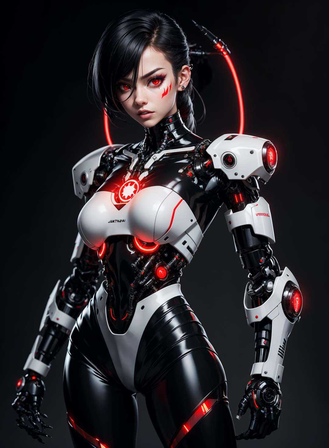nijistyle,  full body of cyborg lady,  cybernetic jaw on Tensor.Art