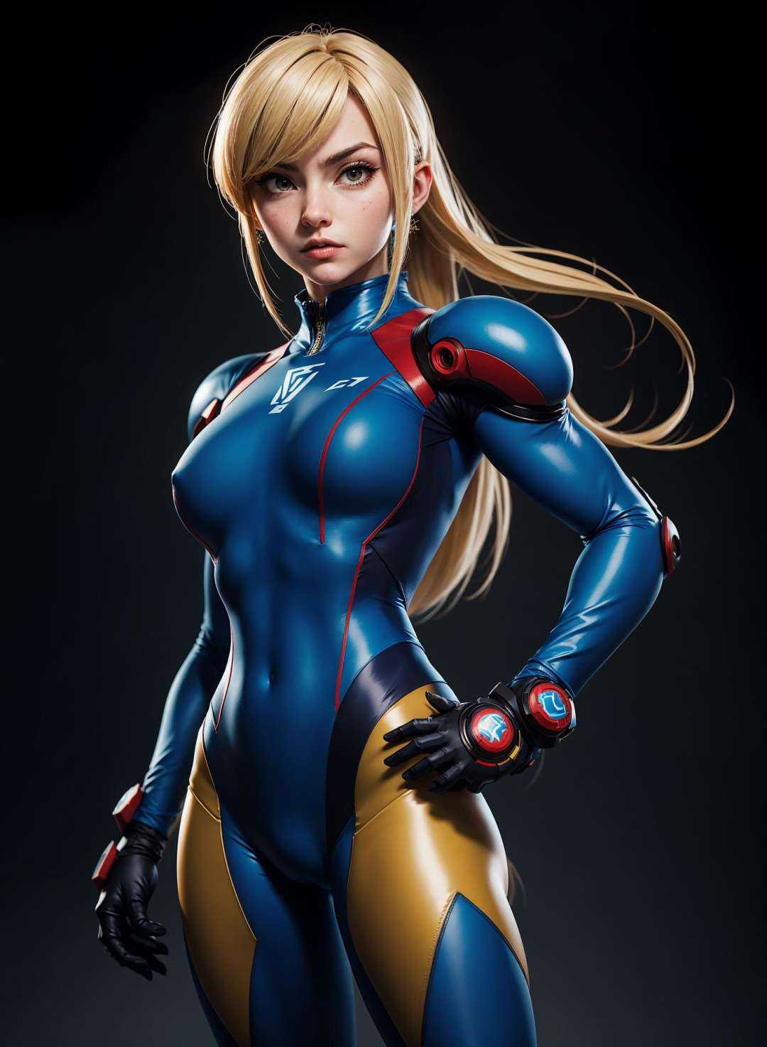 nijistyle,  portrait of zero suit samus aran,  particles on Tensor.Art