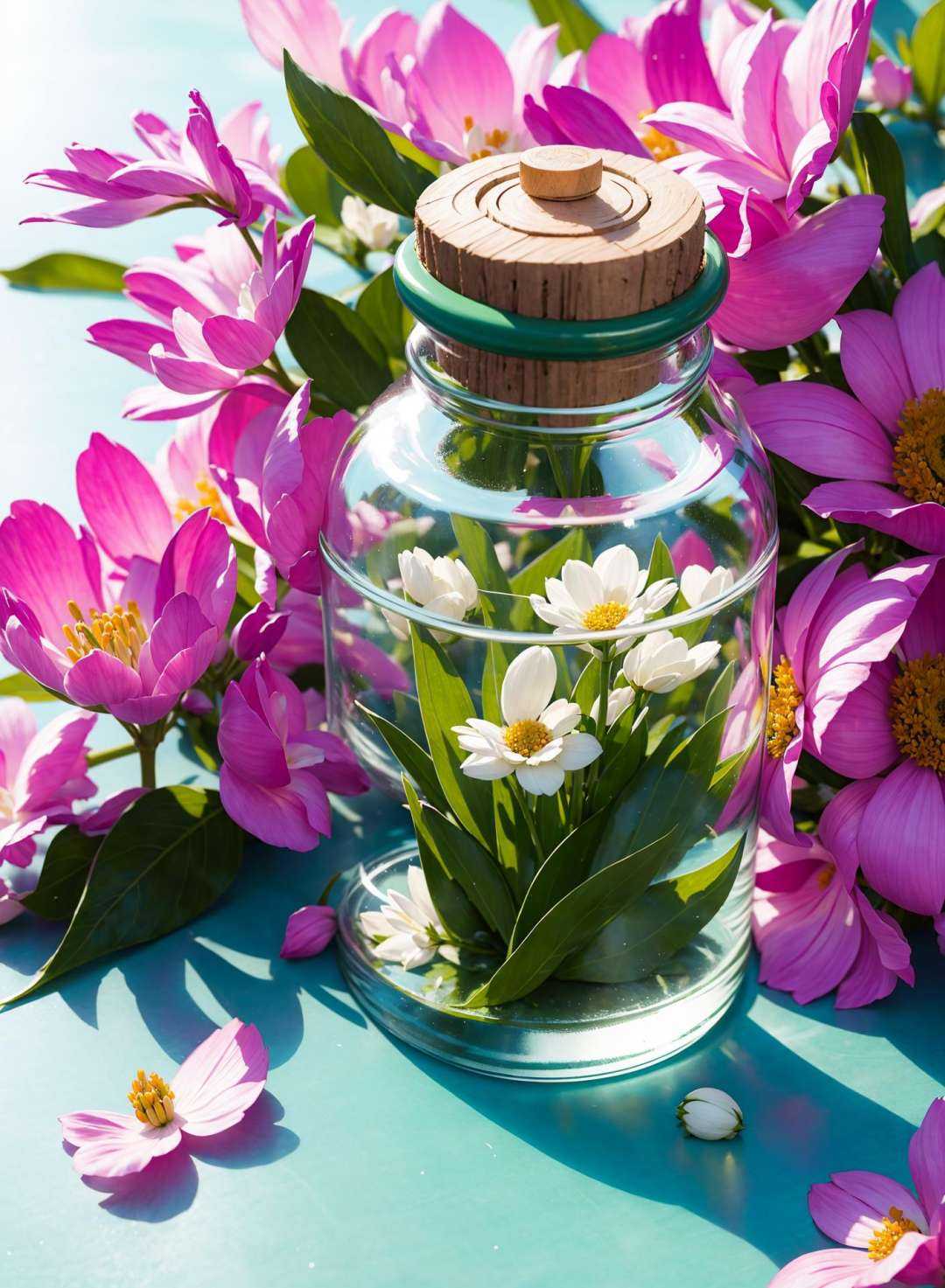 a realistic photo of Spring in a bottle on Tensor.Art