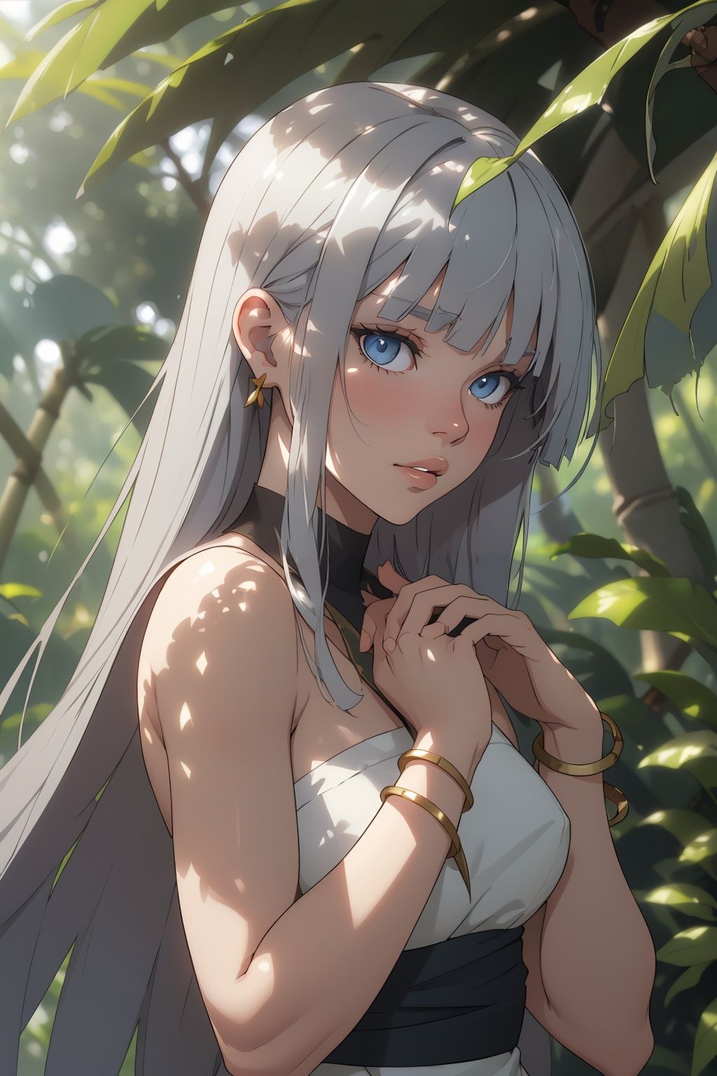 1girl,  bamboo,  bangs on Tensor.Art