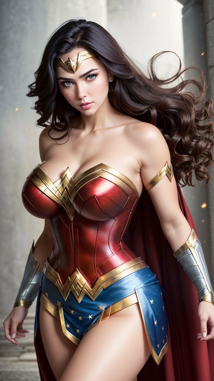 photo portrait of the wonder woman,  colorful,  realistic round eyes on Tensor.Art
