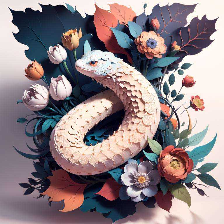 snake,  Softlight,  Water color painting on Tensor.Art