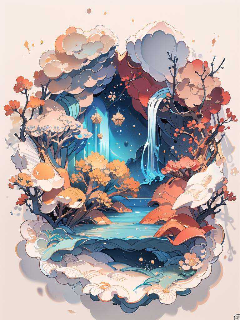Splash ink,  scatter,  particles drift on Tensor.Art
