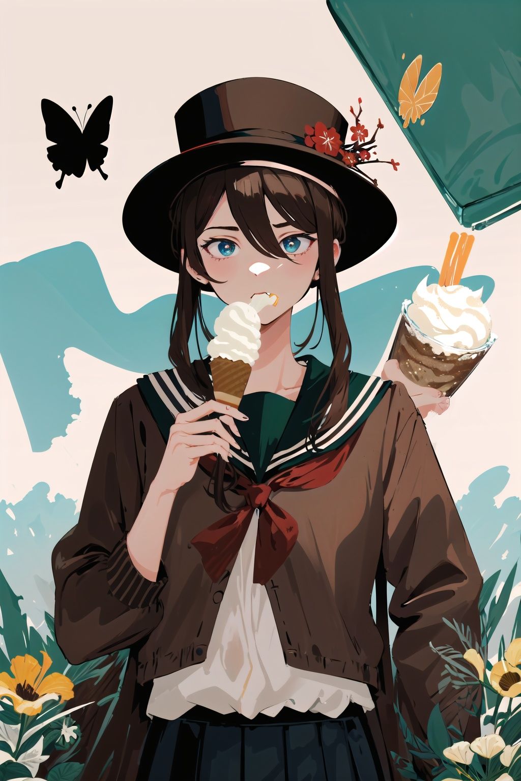 Minimalist illustration,  1girl,  masterpiece by 硫华 on Tensor.Art