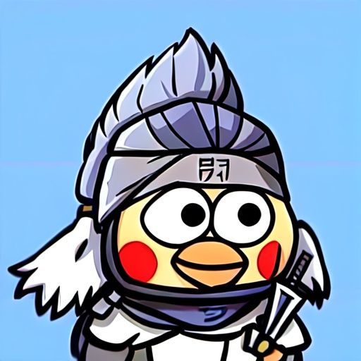 solo, 1boy, forehead protector, cosplay, simple background, blue background, ninja, male focus, weapon, weapon on back, sword, bird, konohagakure symbol, looking at viewer, smile <lora:aki-000002:1>