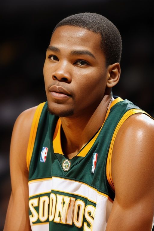 realistic,best quality,RAW photo, Movie lighting,a man,Durant_Sonics,kd2007,35jersey,<lora:KD_V3-000010:STRENGTH>,skinhead,shiny skin,Looking at the camera,portrait, 