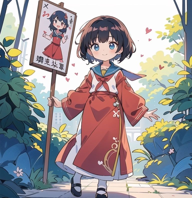 ((best quality)), ((masterpiece)), (detailed),(full_body),lively and cute young girl (wearing a sign around her neck with "love tusi" written:1.2), playful expression, casual clothing, (anime art style:1.2), colorful environment, sunlit day, cheerful atmosphere, (soft lighting:1.3), bright and pastel colors with pink accent, (wide-angle shot:1.2), (cartoonish:1.1), (8k resolution:1.2).,Frosty anime style
,sailor suit,1girl,qipao,keai,girl,rip,xiaolan,gongtengxinyi