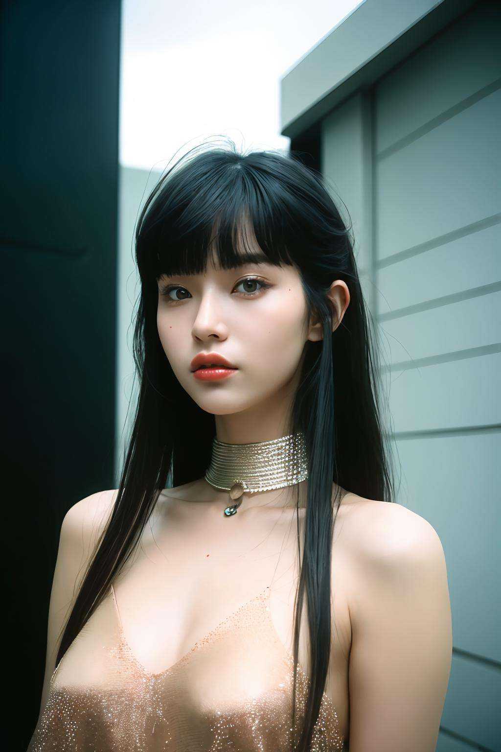 1 beautiful female,  heavy metal ,  (porta 800)realistic on Tensor.Art