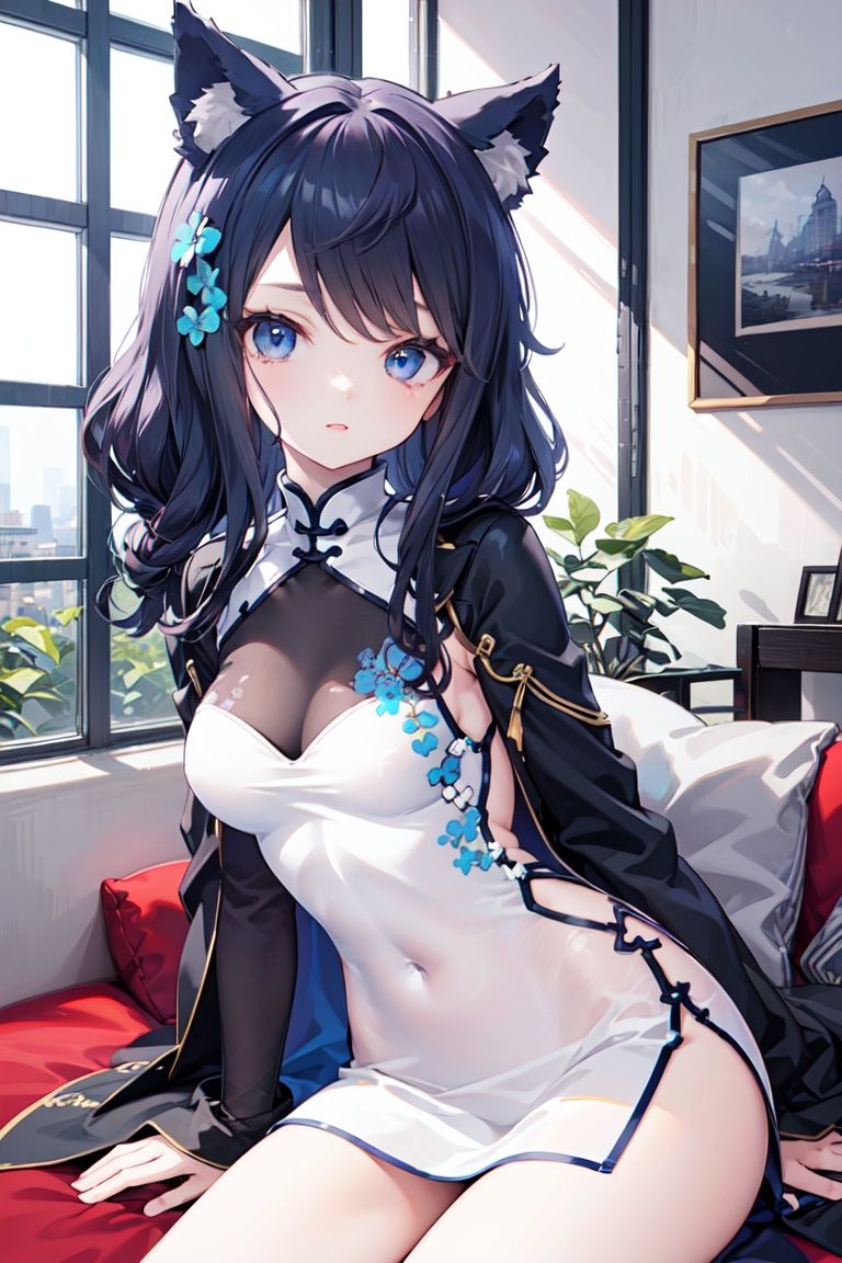 fusou\(azur lane\),  china dress,  coat on Tensor.Art