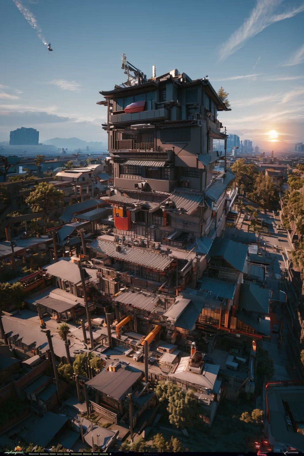 archiaerialview,  architecture,  trees on Tensor.Art