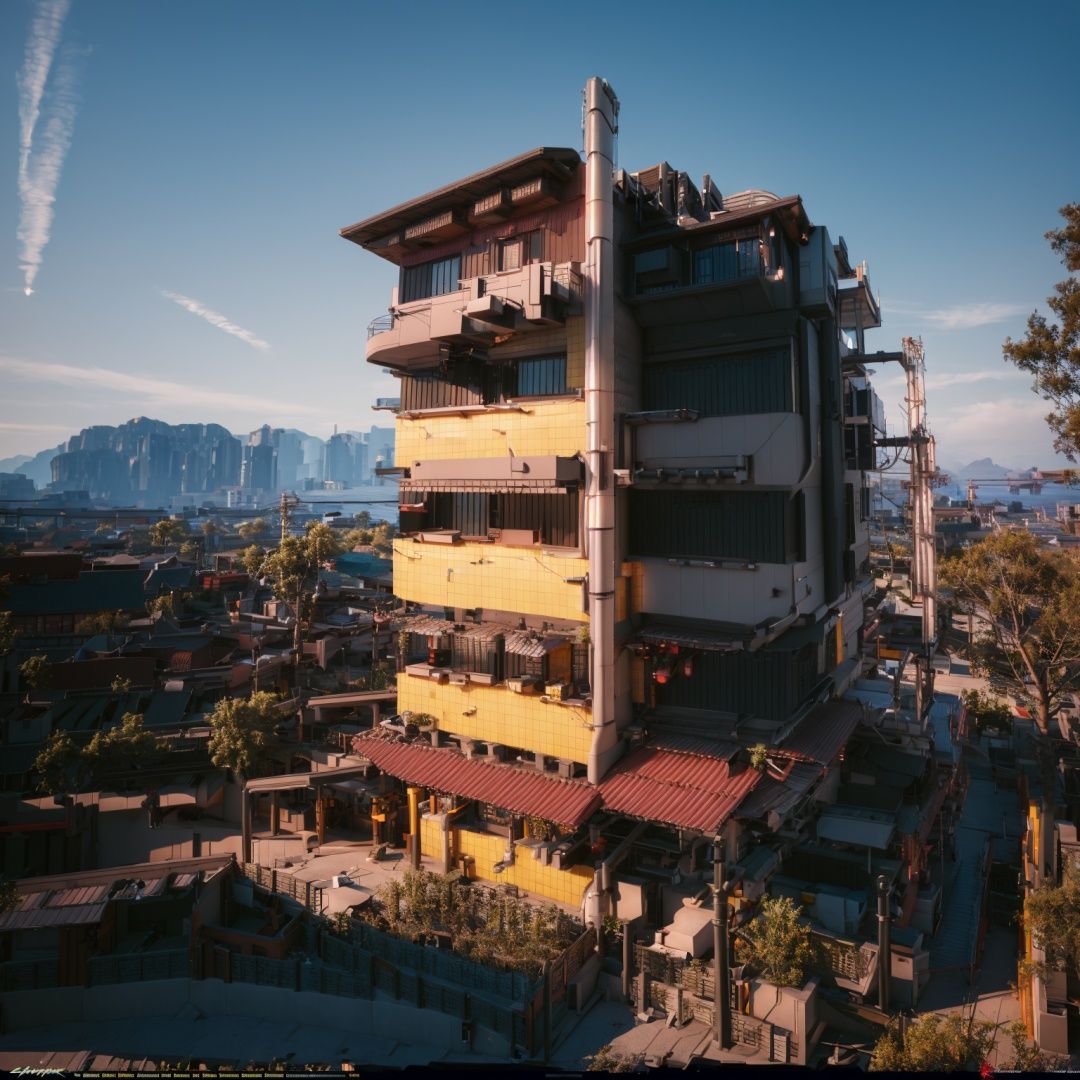 archiaerialview,  architecture,  trees on Tensor.Art