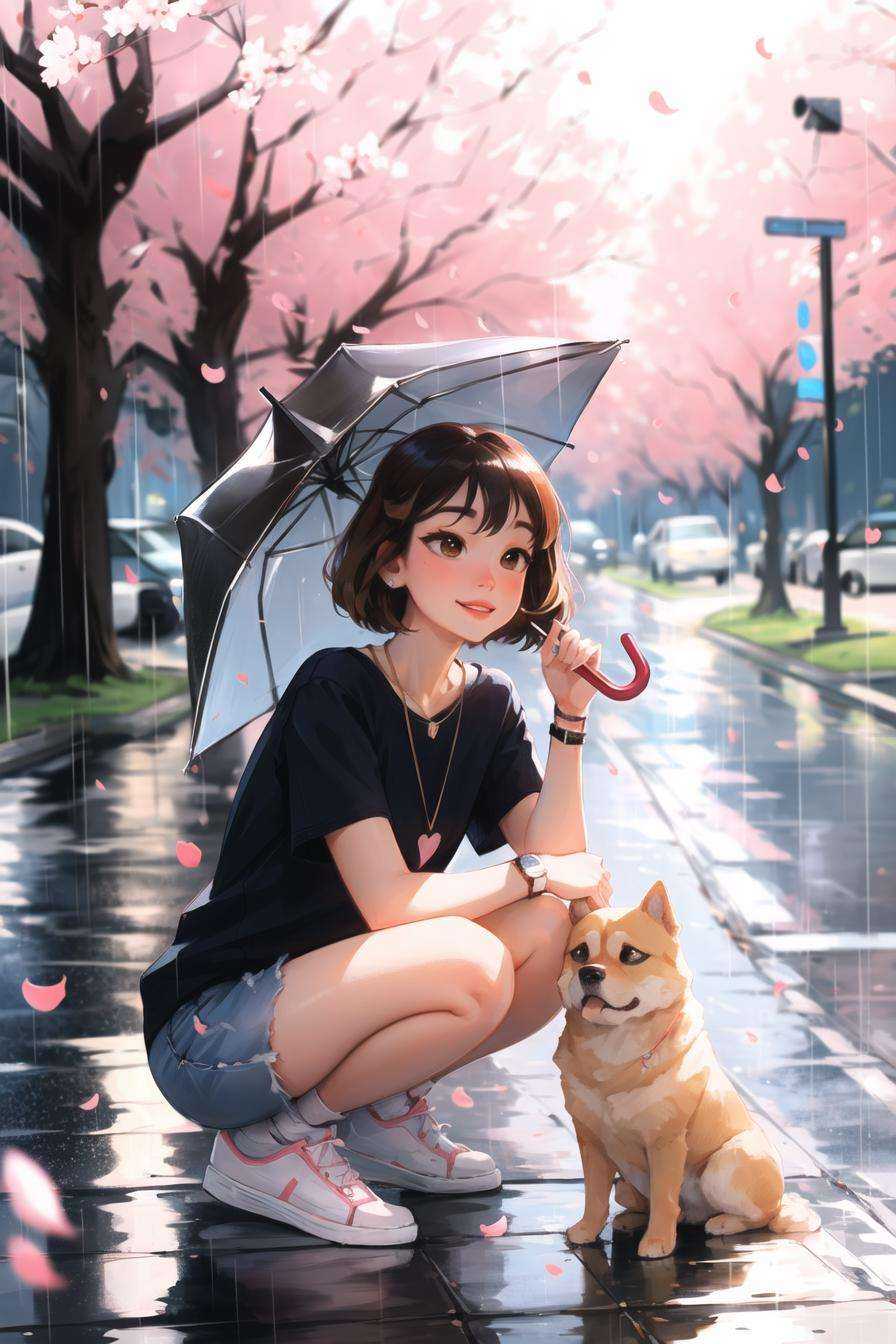 sam yang,  1girl,  animal on Tensor.Art