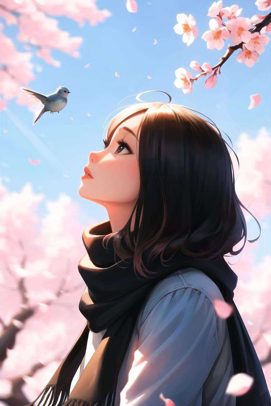 sam yang,  1girl,  bird on Tensor.Art