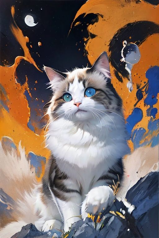 1cat,ragdoll,Paint-by-Numbers,color splash,<lora:Ragdoll_20230617183921-000004:0.6>,<lora:LAS:0.6>,no human,the best quality,Animal Focus,Fluffy,Masterpiece,finely detail,