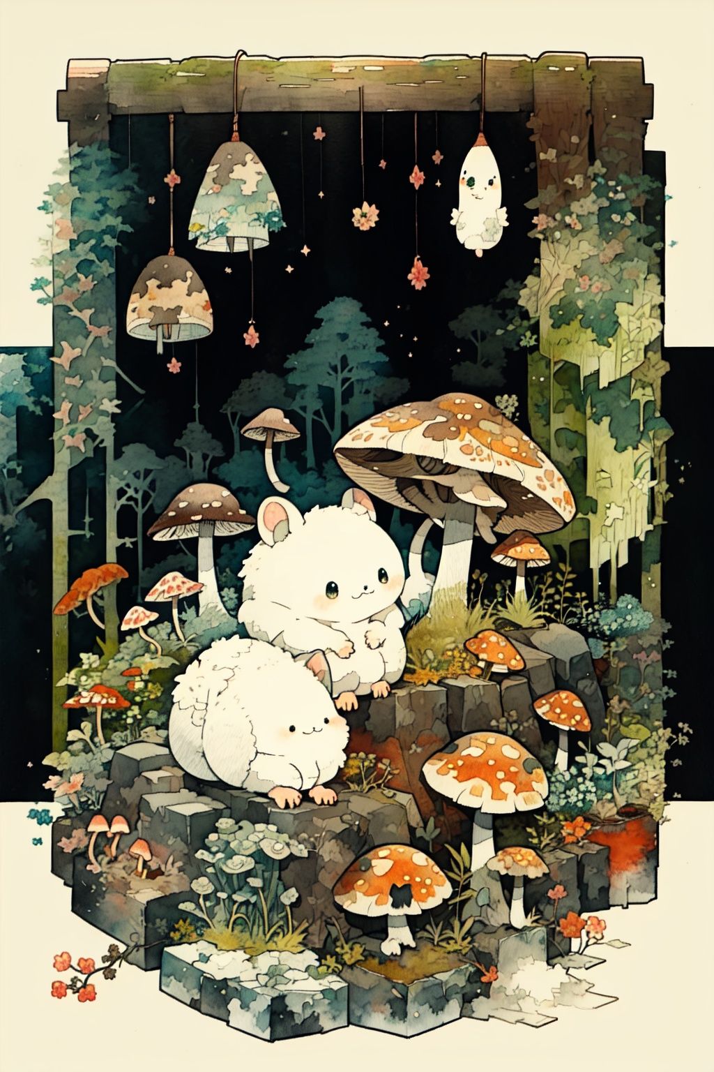 style of David Mattingly,  a cute small fluffy mammal dragon,  nature themed on Tensor.Art