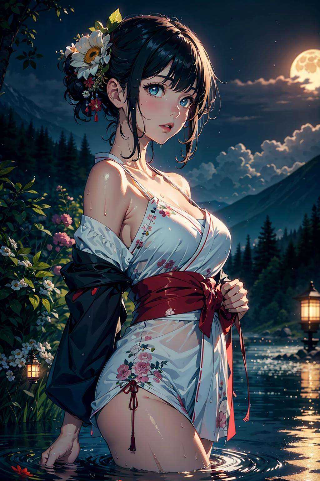 1girl,  breasts,  moon on Tensor.Art