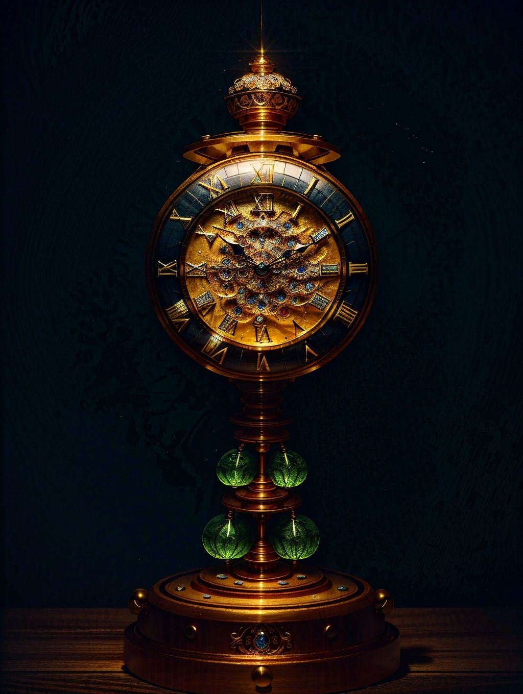 ((masterpiece)), ((best quality)), 8k, high detailed, ultra-detailed, clock, surreal clock,  crystal clock, colorful,  <lora:Clock's Adventure:0.8>