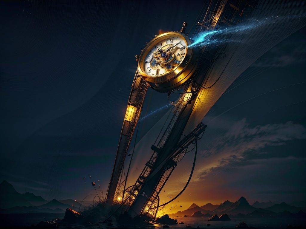 ((masterpiece)), ((best quality)), 8k, high detailed, ultra-detailed,clock, surreal clock,  <lora:Clock's Adventure:1>
