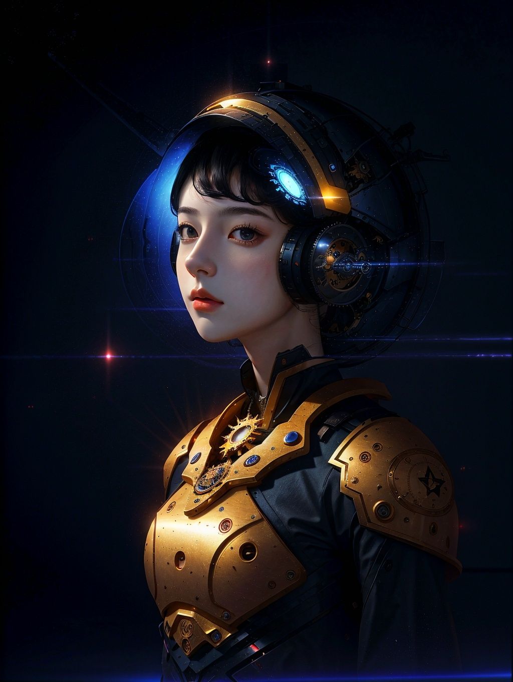 ((masterpiece)), ((best quality)), 8k, high detailed, ultra-detailed, clock, surreal clock, nebula clock, colorful,  1girl, <lora:Clock's Adventure:0.7>