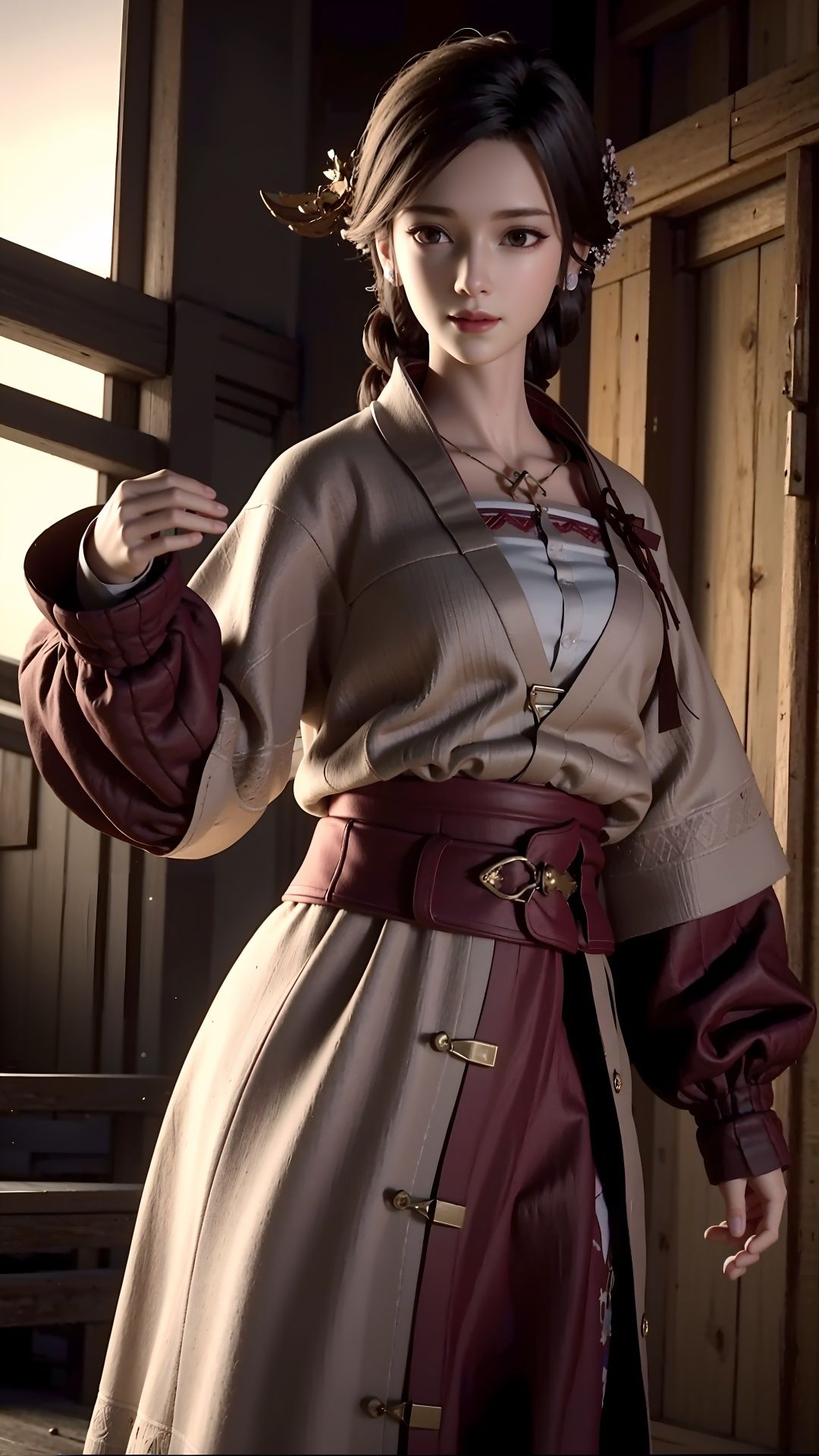masterpiece,best quality,,1girl,black hair, chinese clothes, <lora:yingmo:0.6>,outdoor,cowboy shot, dynamic pose, dynamic angle