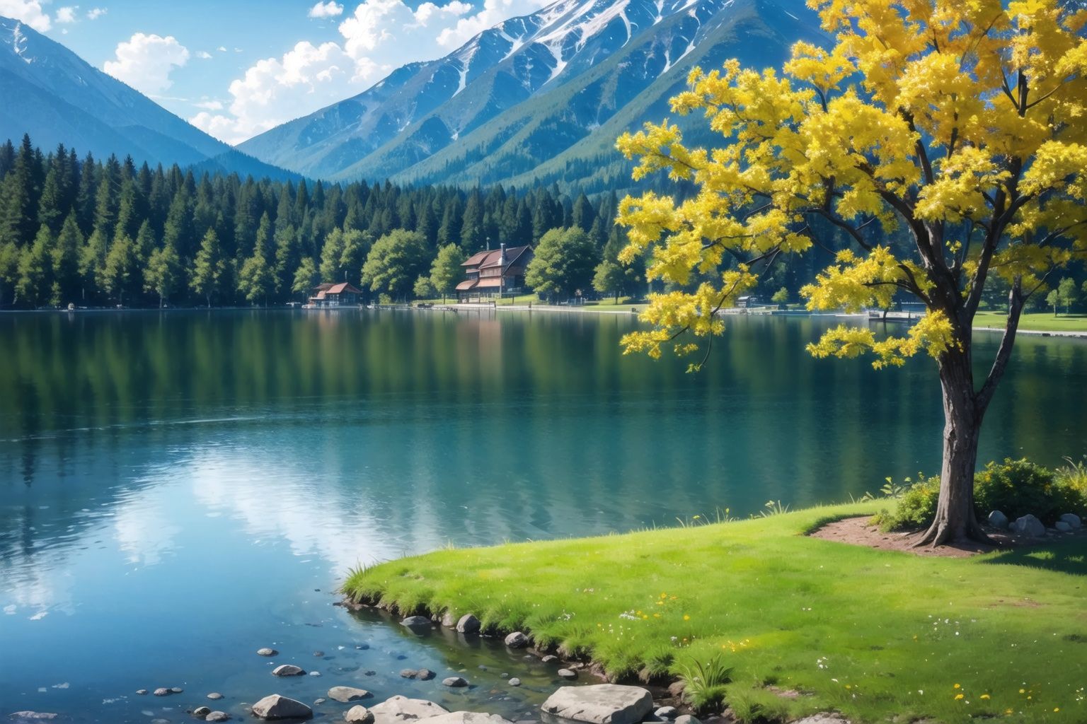 masterpiece best quality,  summer landscape,  rainfall on Tensor.Art