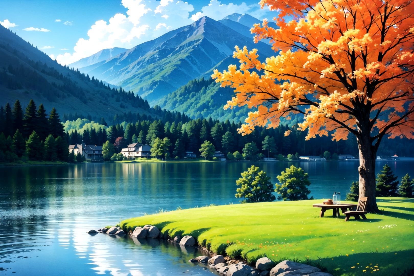 masterpiece best quality,  summer landscape,  rainfall on Tensor.Art