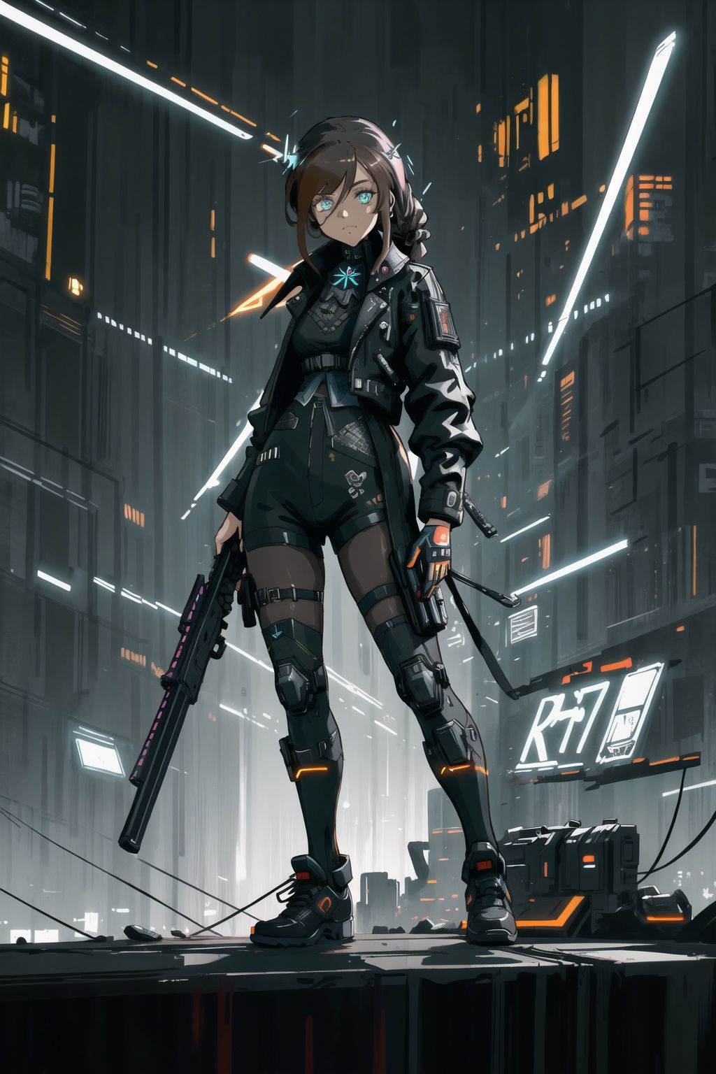 style of Beatrix Potter,  cyberpunk 2112 dead eye character,  in the style of noir comic art on Tensor.Art