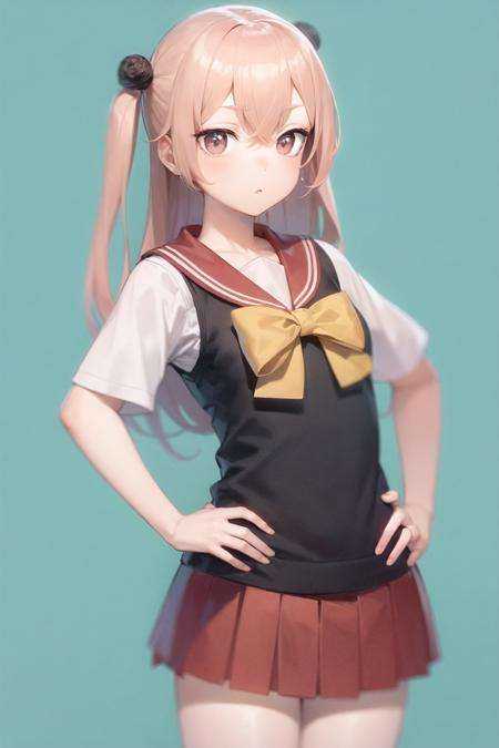 inui sajuna,  red sailor collar,  vest on Tensor.Art