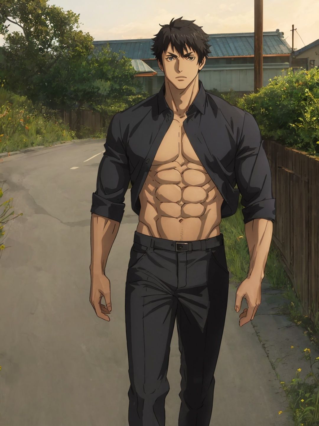 zuojiujian,1male,outdoor, muscular,masterpiece, best quality,  <lora:zuojiujian:1>