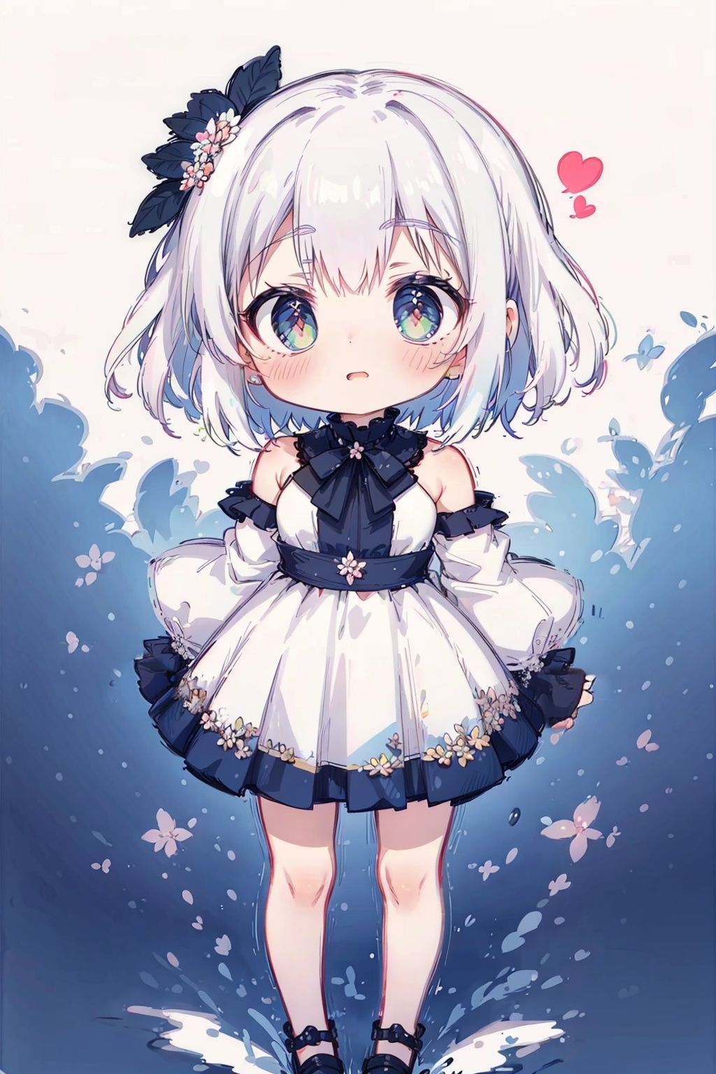 (little loli:1.3), (child:1.2), (Girlish body type), (masterpiece), Exquisite visuals, high-definition, (ultra detailed), finely detail, ((solo)), ((gawr gura)), (medium hair), (white Silver hair), (gradient), (beautiful detailed eyes), Kawai, loveliness, off shoulder, looking at viewer, bare shoulders, standing, ((full body)), pale skin, Flattening, (best quality)