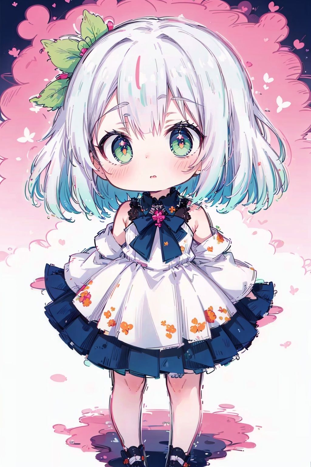 (little loli:1.3), (child:1.2), (Girlish body type), (masterpiece), Exquisite visuals, high-definition, (ultra detailed), finely detail, ((solo)), ((gawr gura)), (medium hair), (white Silver hair), (gradient green), (beautiful detailed eyes), Kawai, loveliness, off shoulder, looking at viewer, bare shoulders, standing, ((full body)), pale skin, (best quality), anatomically correct, UHD, 16k