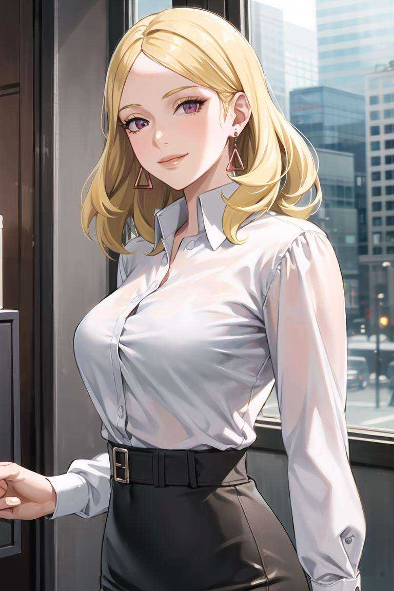 Delta,  blonde hair,  earrings on Tensor.Art
