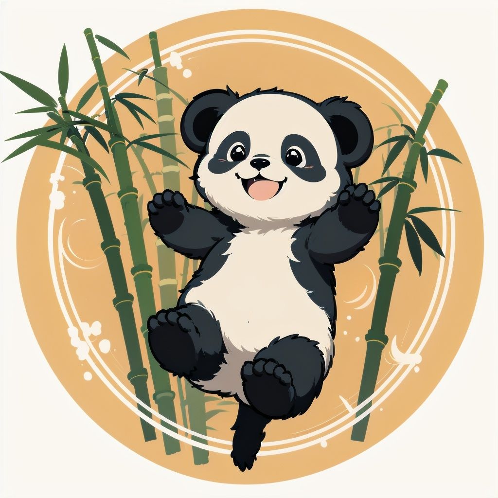 little cute panda,  smile,  happy on Tensor.Art
