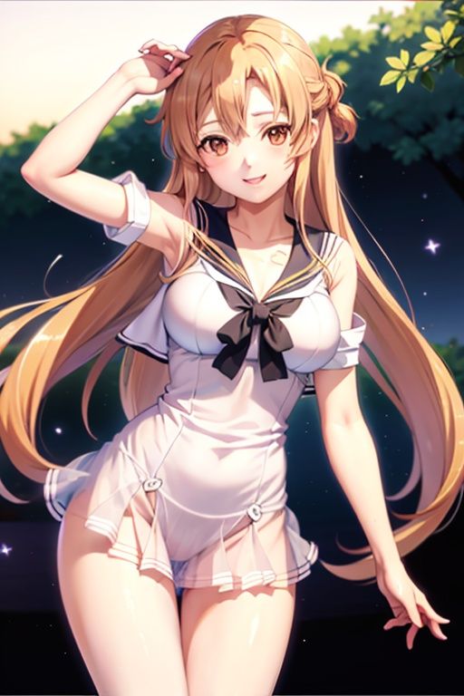 cleavage,  Asuna,  light smile on Tensor.Art