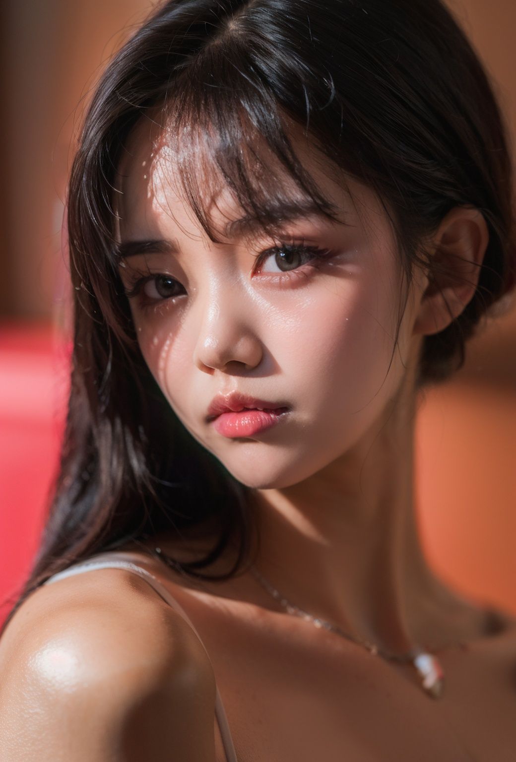 masterpiece, best quality, 1 girl, dark theme, soothing tones, muted colors, high contrast, (natural skin texture, hyperrealism, soft light, sharp), <lora:add_detail:0.4>