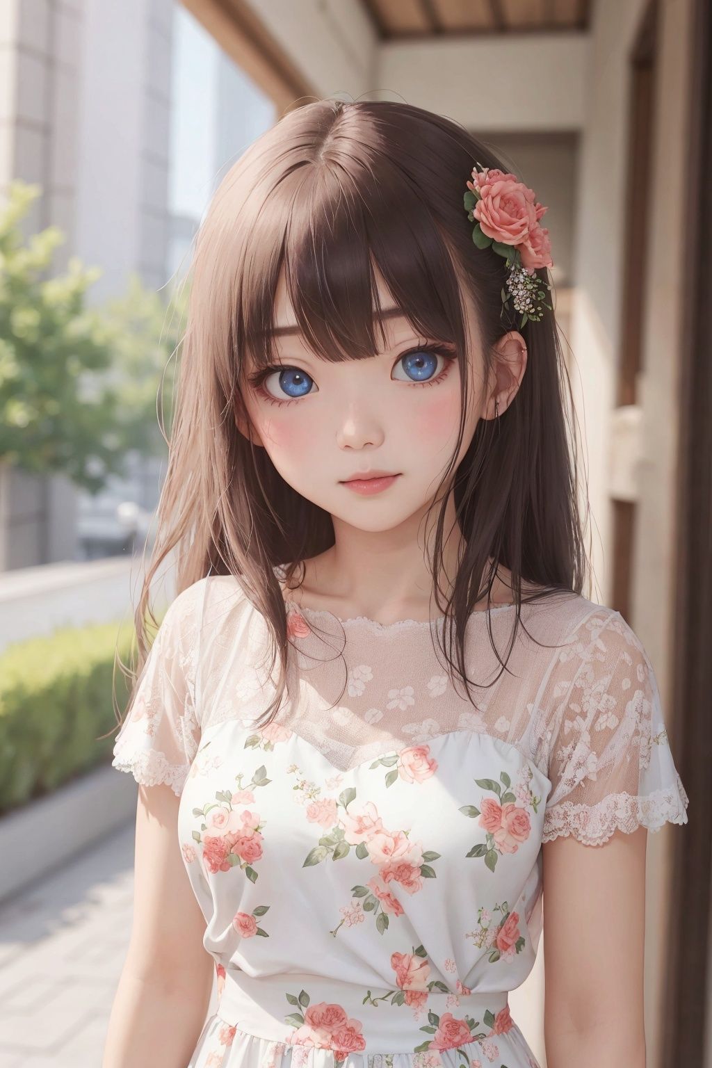 1girl, elegant floral dress, beautiful eyes, upper body, 8k,32k,高清,children