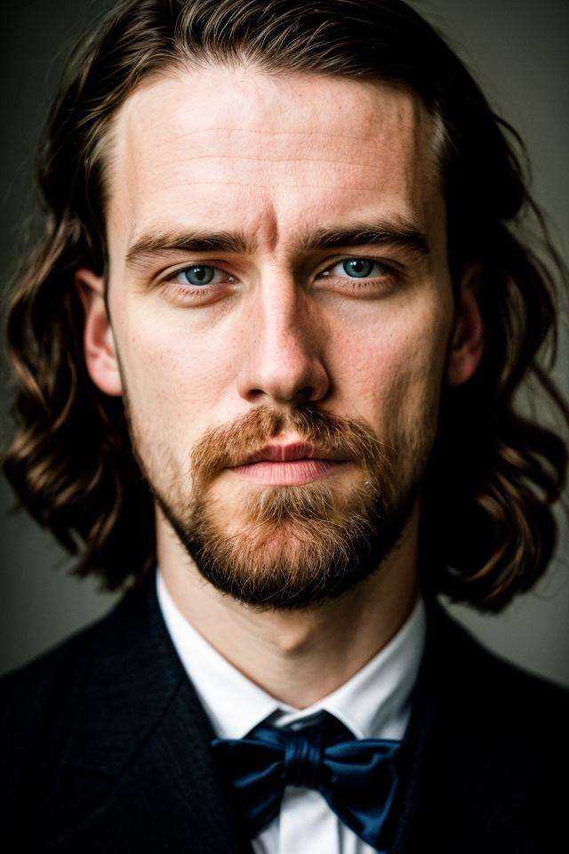 portrait photo of man Joseph Mills in clothes, face, 8k uhd, high quality, film grain