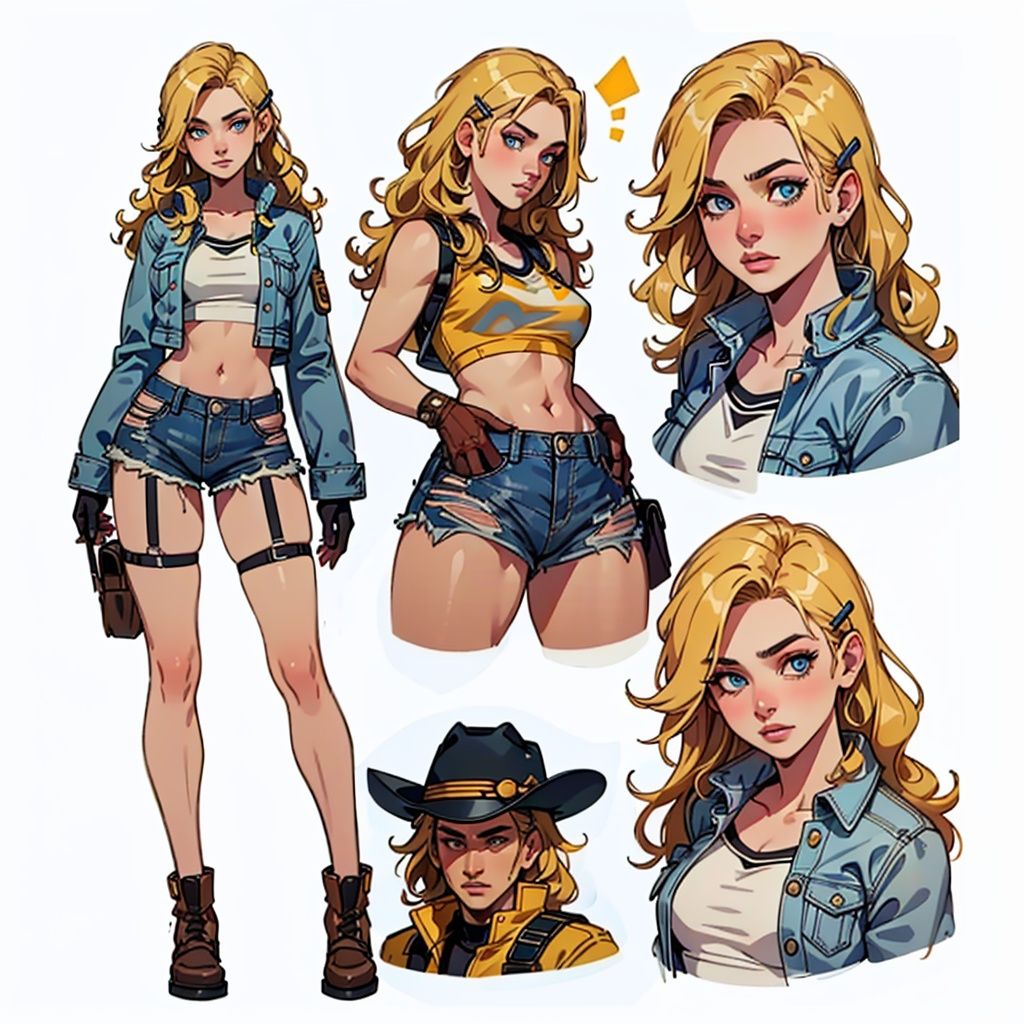 1girl,  (messy hair,  blonde on Tensor.Art