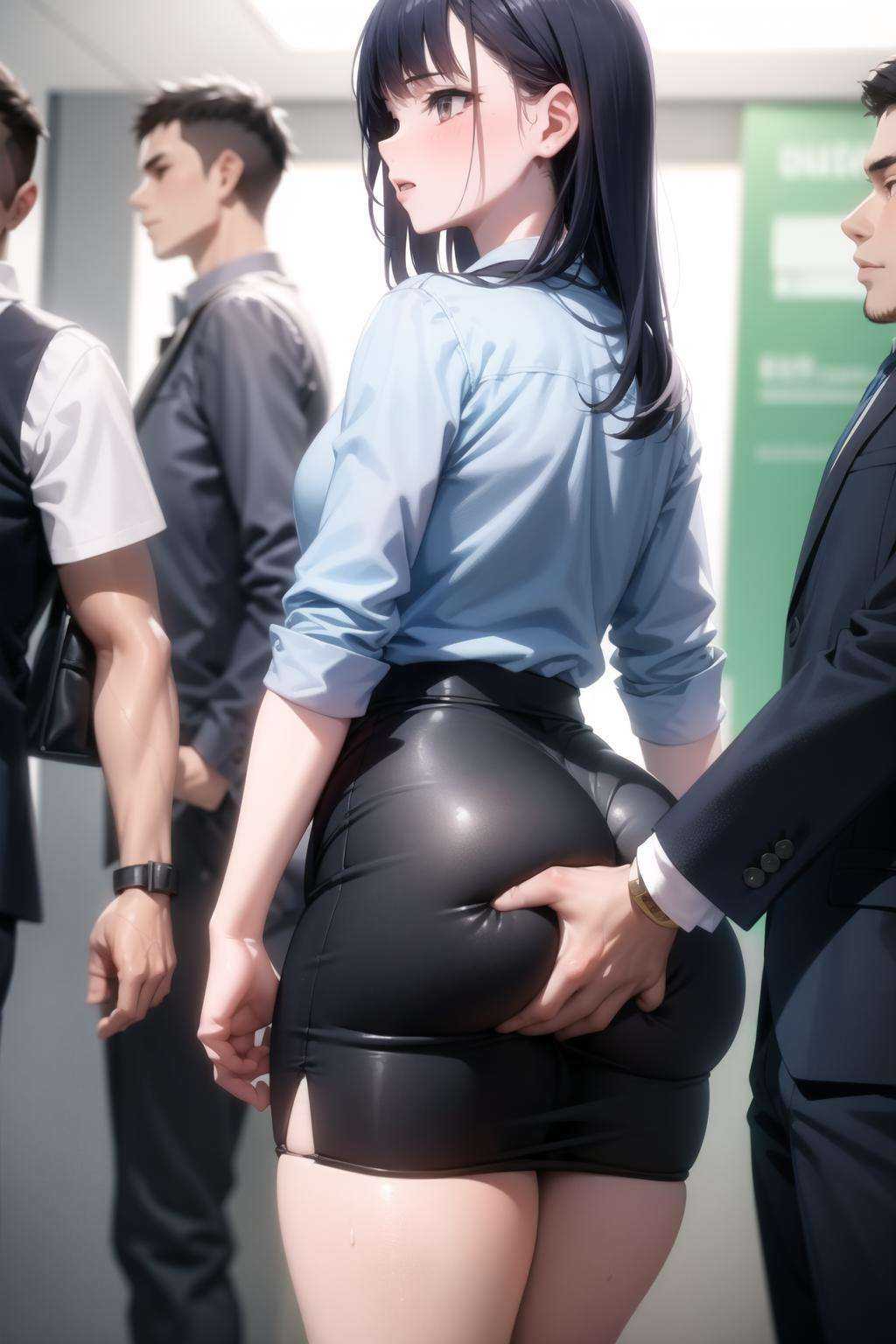 grabbing another's ass,  2boys,  from side on Tensor.Art