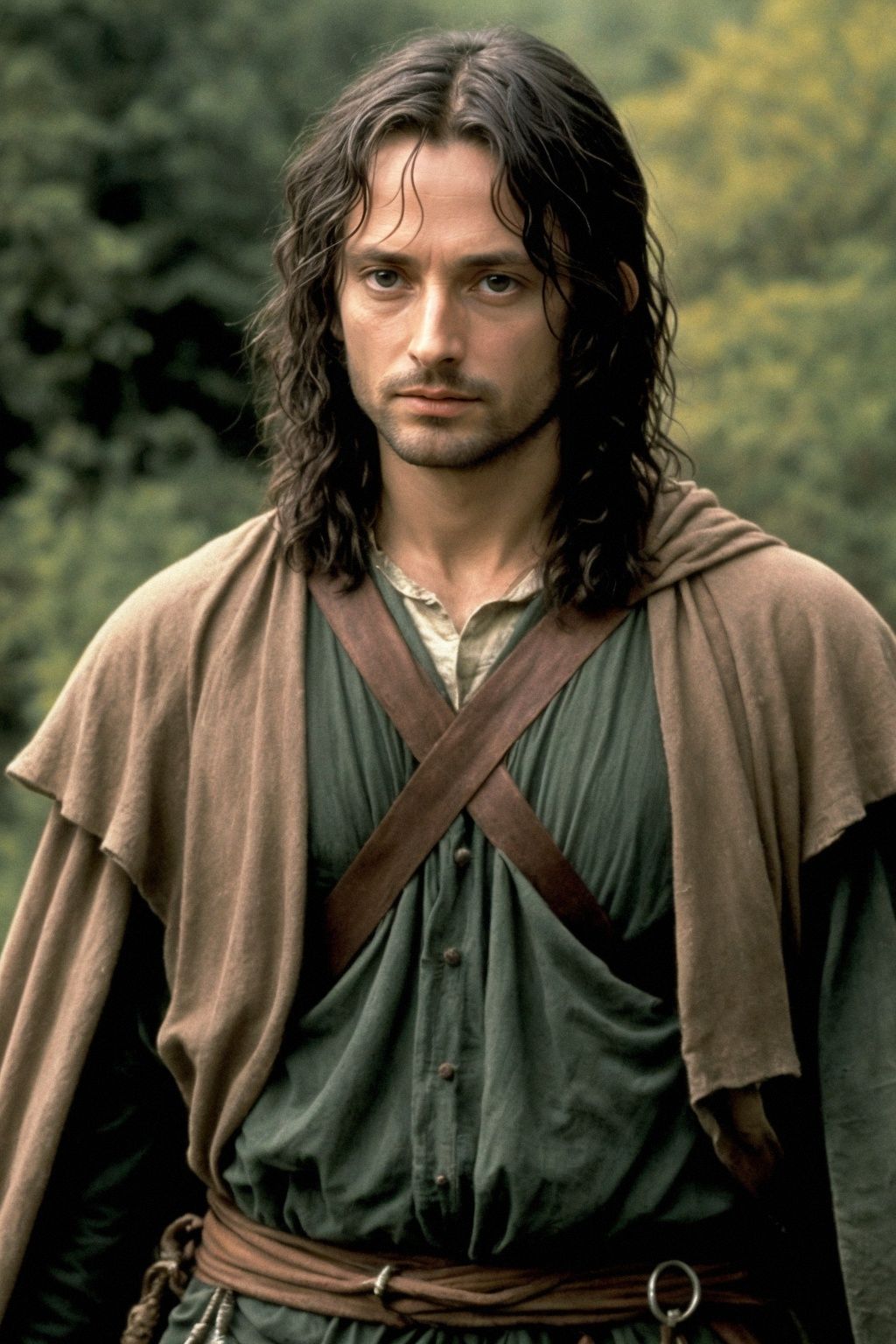 photo of the warrior Aragorn from Lord of the Rings,  film grain on Tensor.Art