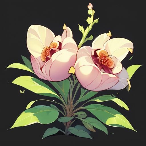 plants niji style,game icon,(fig:1.4),with a black background,<lora:game_武魂仙草_v0.1:1>,