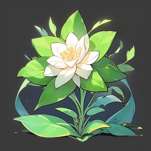 plants niji style,game icon,fig,with a black background,<lora:game_武魂仙草_v0.1:1>,