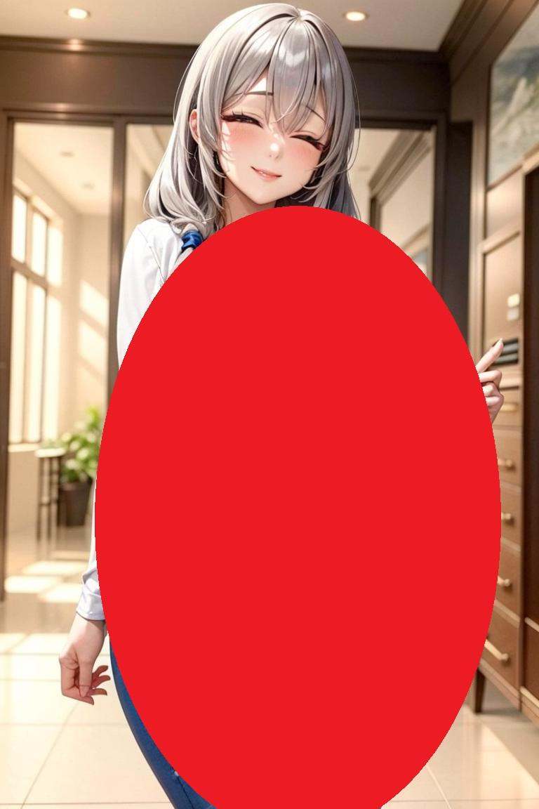 1 girl,solo,(uzakitsuki:1.1),(white long sleeve:1.3),smile,(jeans:1.2), huge breasts,  <lora:uzakitsuki:1>